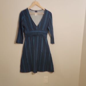 Patagonia Navy Striped Long Sleeve Dress
